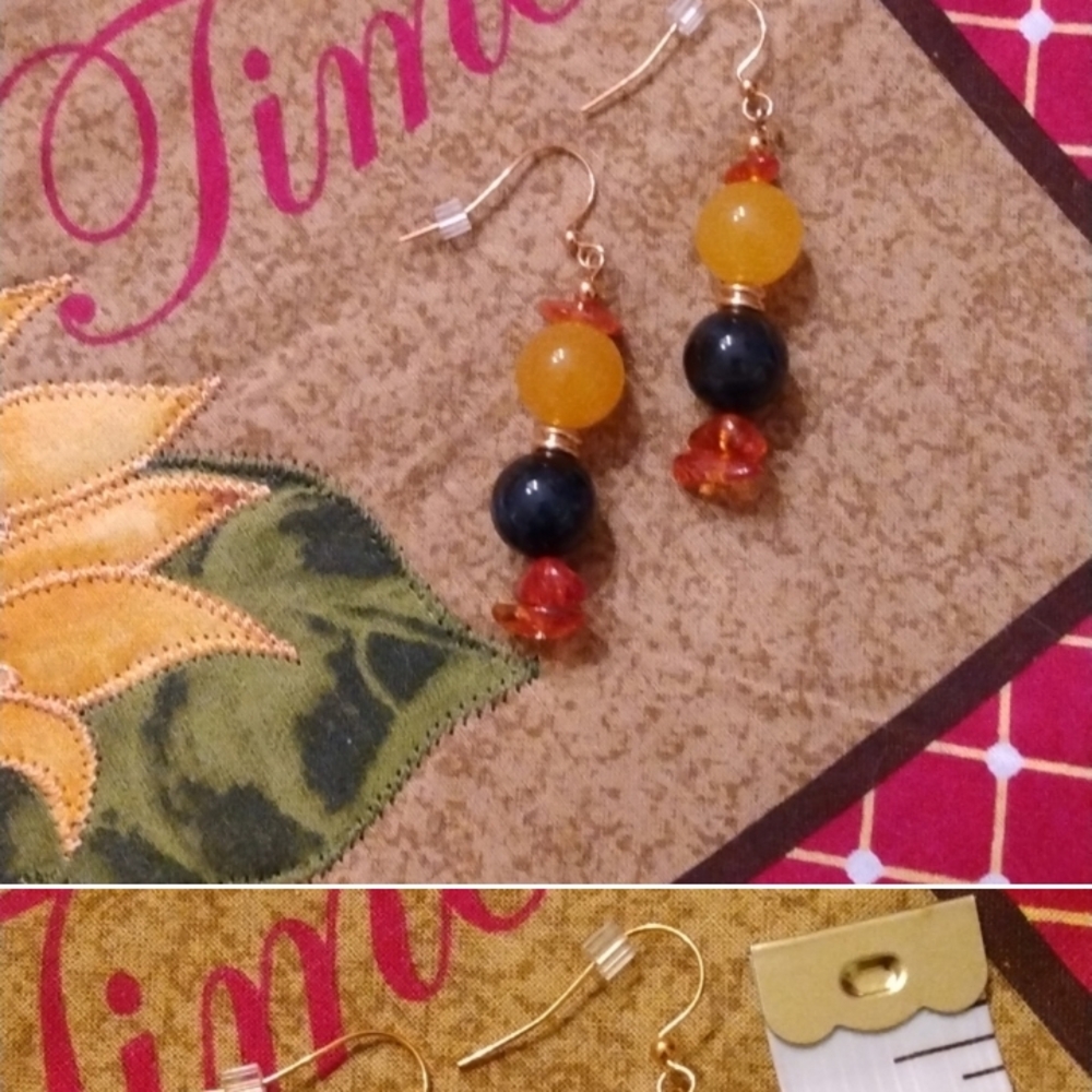 Hand Crafted Multi Stone Pierced Earrings